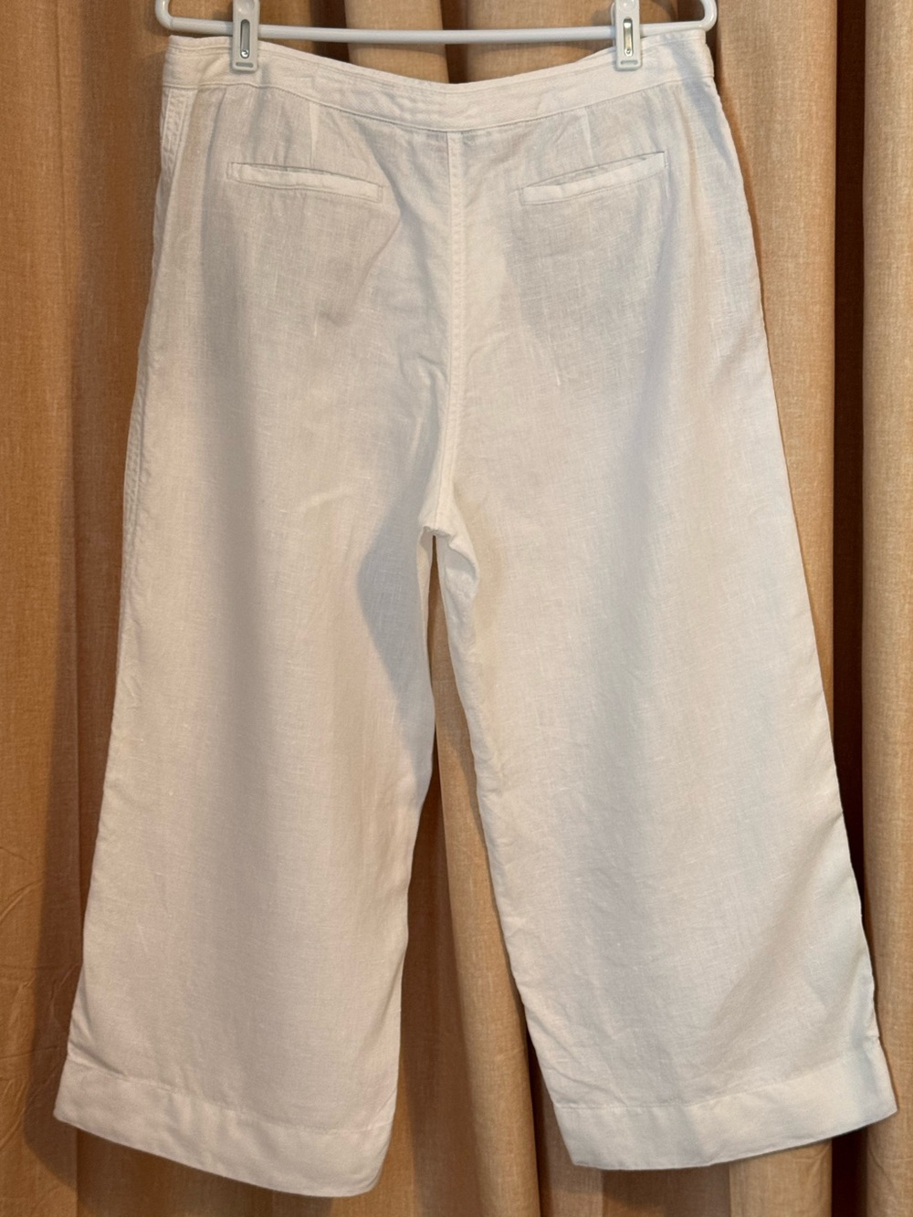 Talbots 100% Linen White Drawstring Cropped Pants - Size 12 - Picture 2 of 5